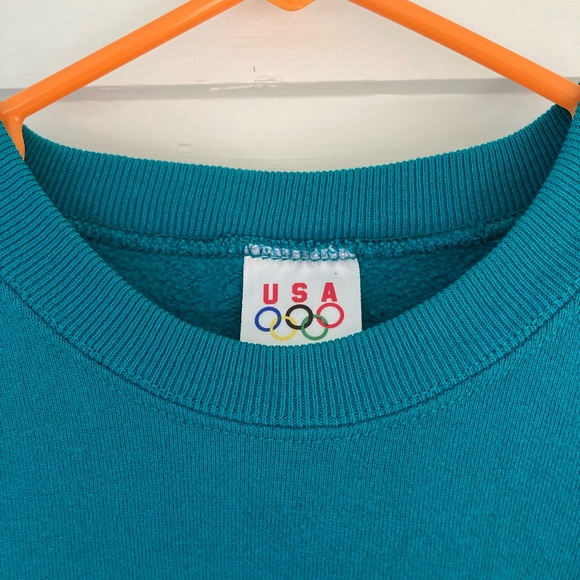 Vintage USA Olympics Teal Crew-Neck Sweatshirt Size Large - Picture 5 of 9